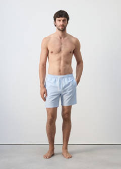 Seersucker striped swimsuit — Sky Blue 6