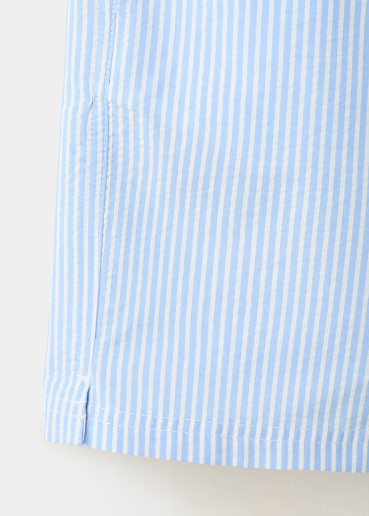 Seersucker striped swimsuit — Sky Blue