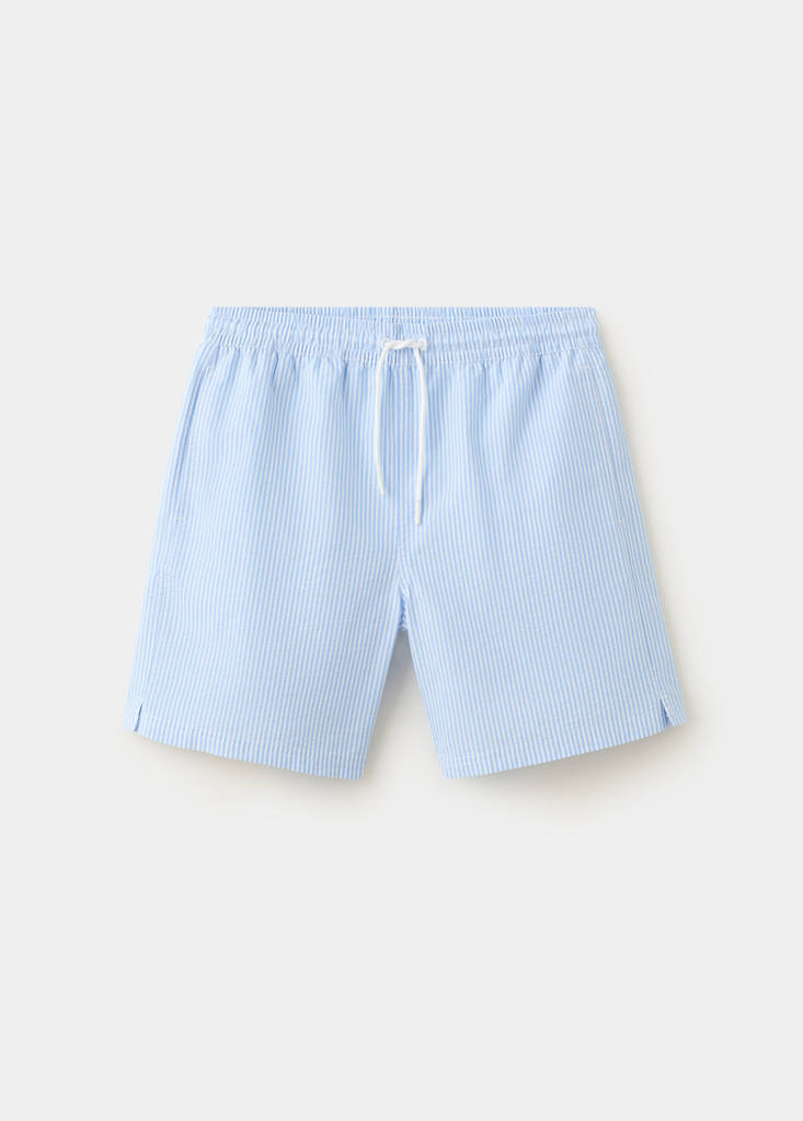 Seersucker striped swimsuit — Sky Blue