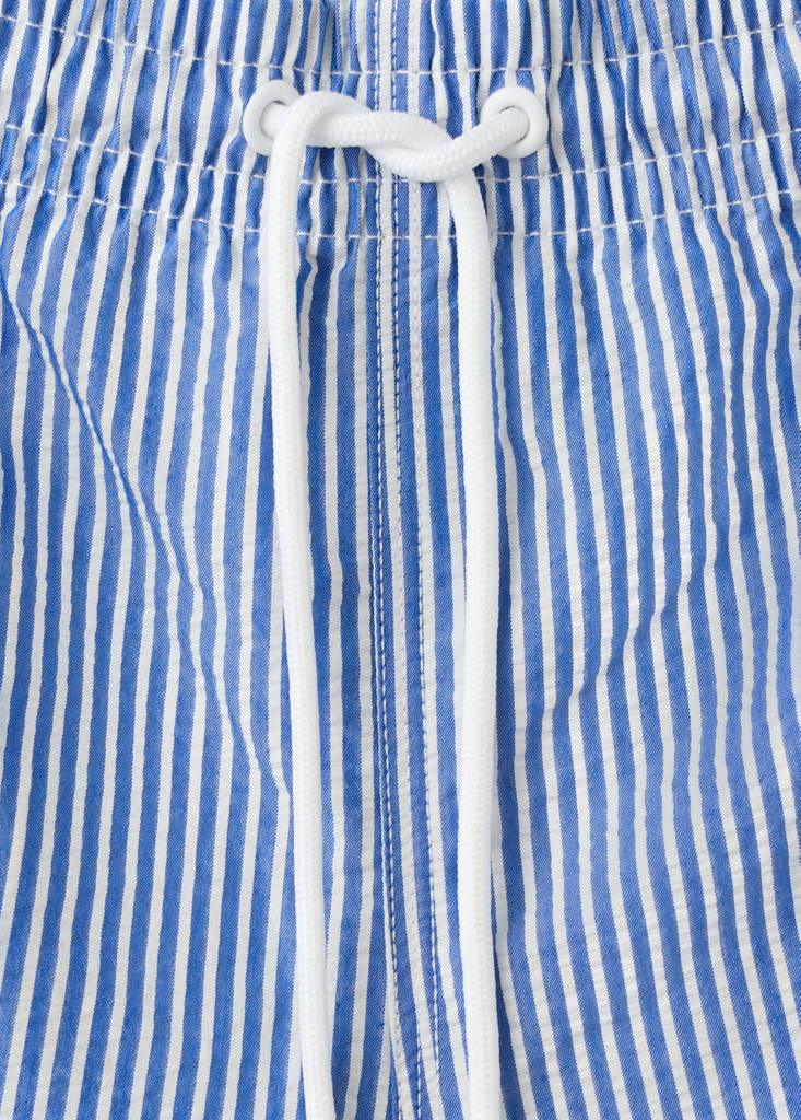 Seersucker striped swimsuit — Ink Blue