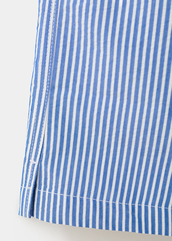Seersucker striped swimsuit — Ink Blue