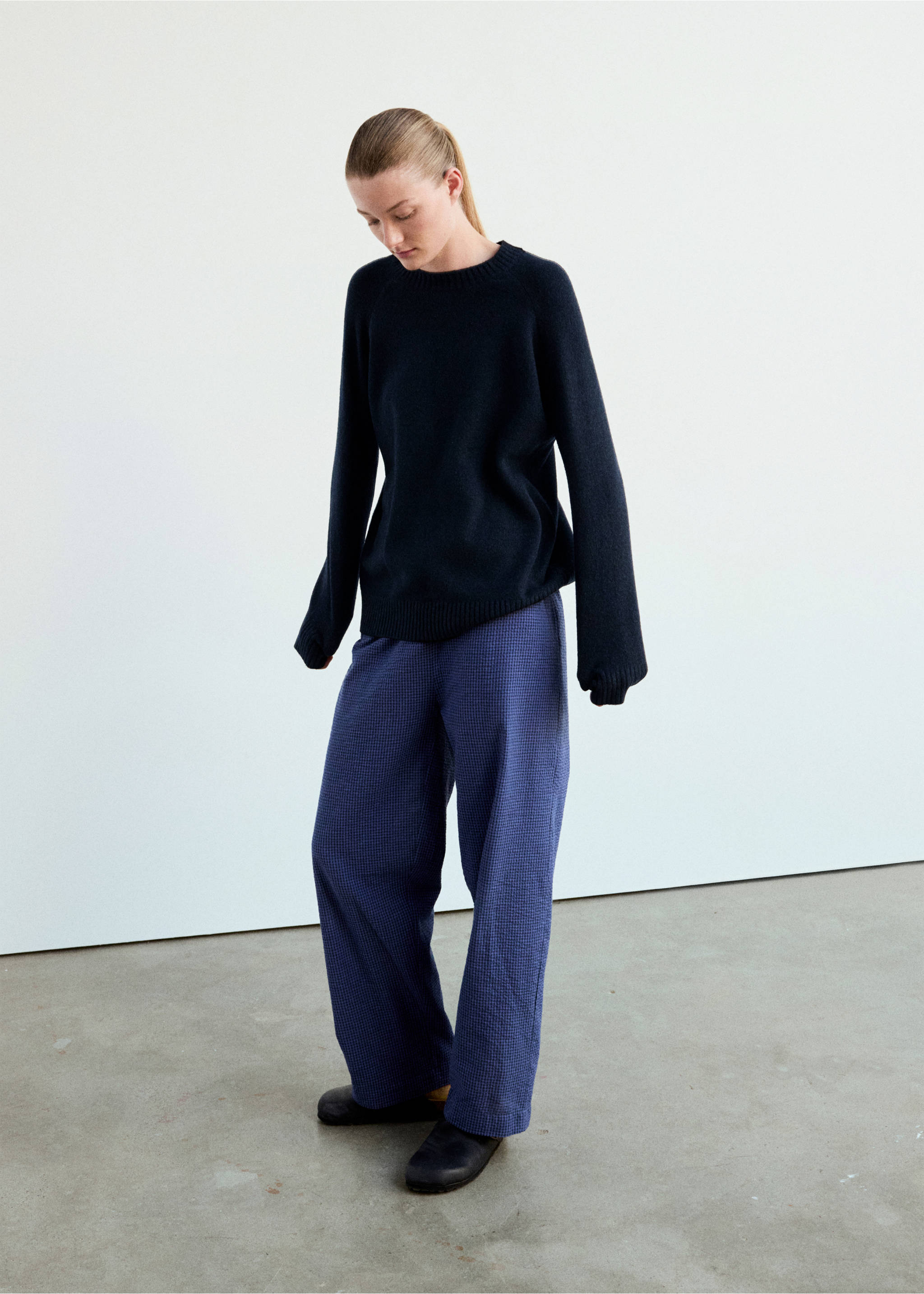 Jersey pyjama knit round neck - General plane, Navy. Ref: 37001444-00.