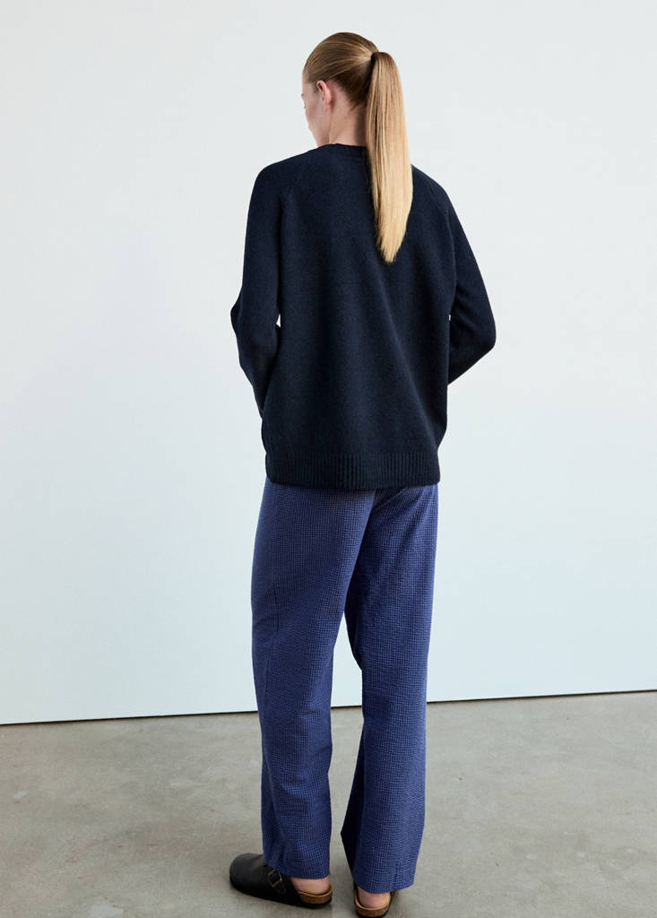 Jersey pyjama knit round neck — Navy