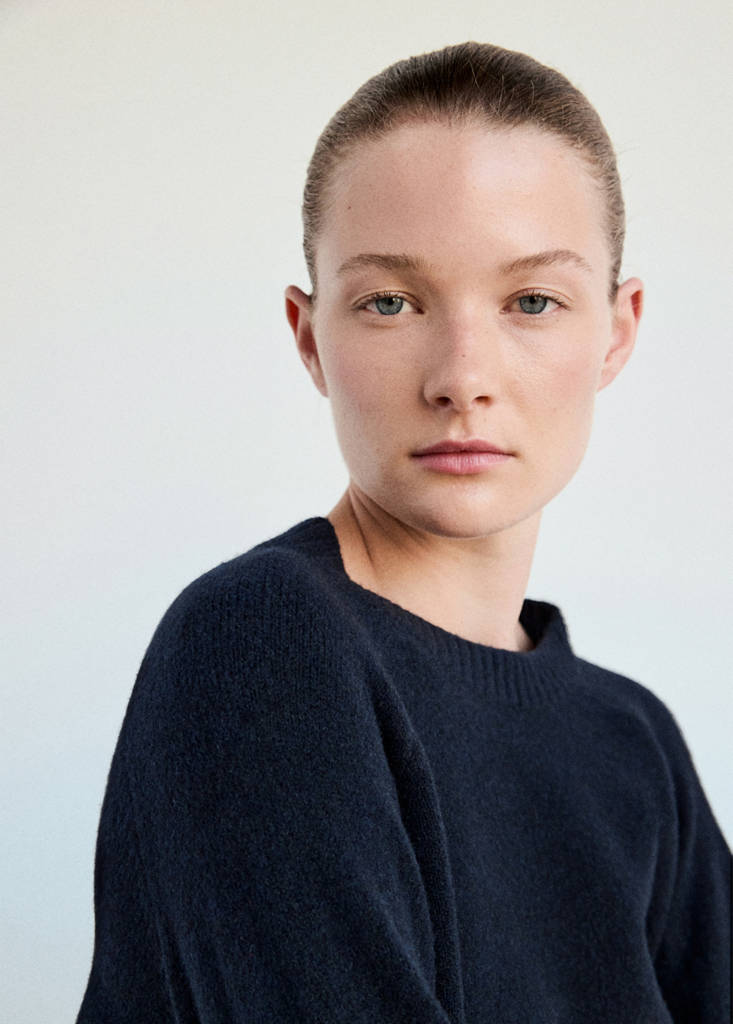 Jersey pyjama knit round neck — Navy