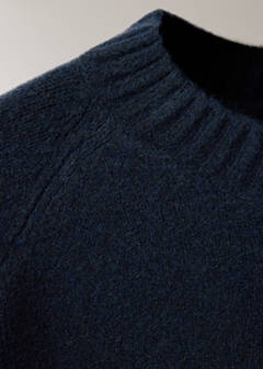 Round-neck knitted sweater — Navy 7