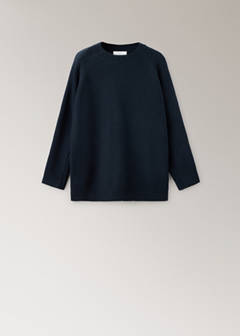 Round-neck knitted sweater — Navy 6