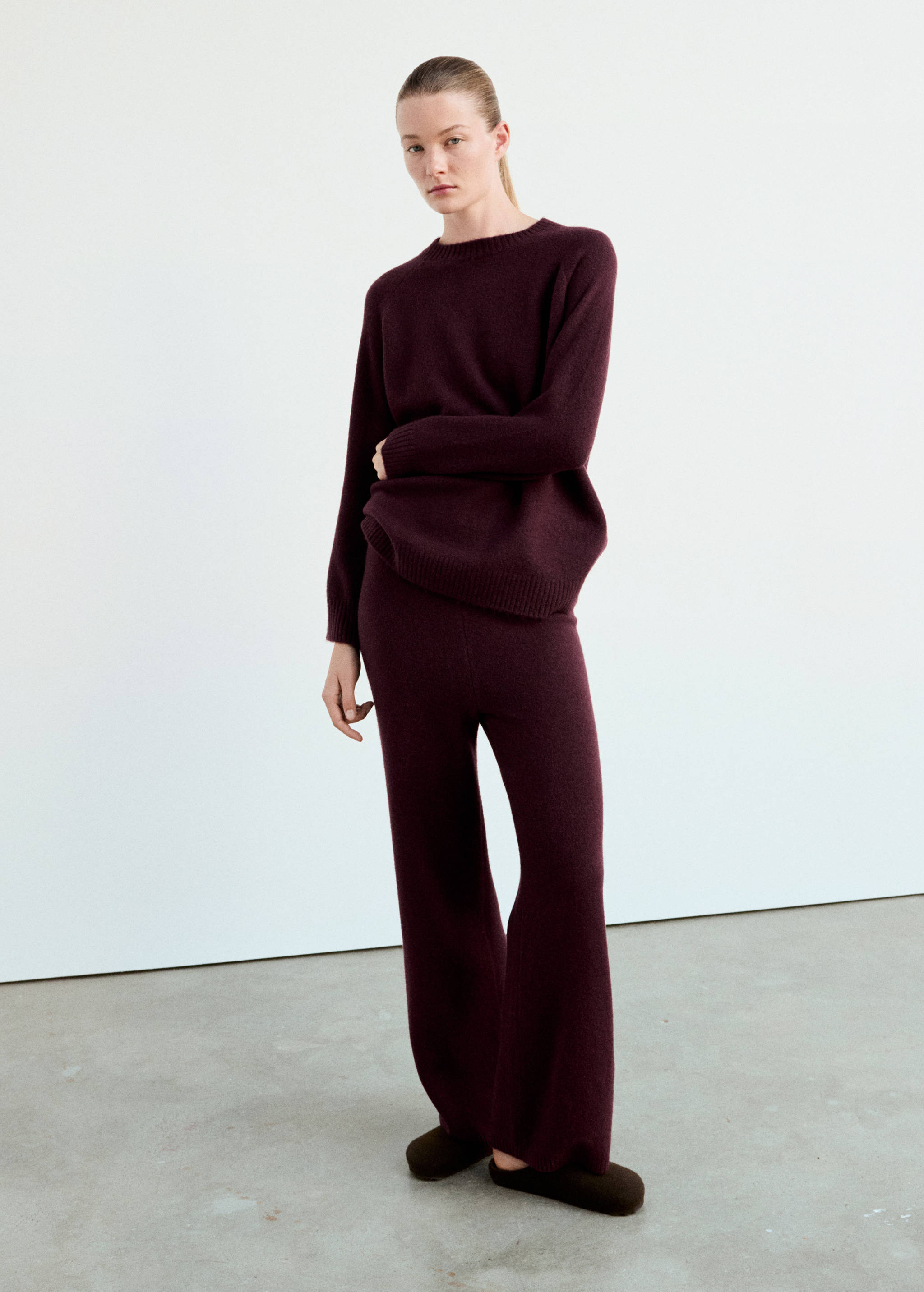 Jersey pyjama knit round neck - General plane