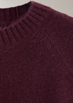 Round-neck knitted sweater — Burgundy 6