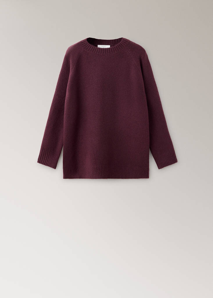 Jersey pyjama knit round neck — Burgundy
