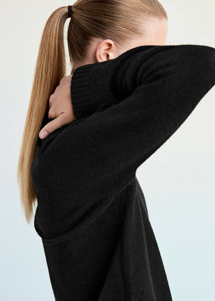 Jersey pyjama knit round neck — Black