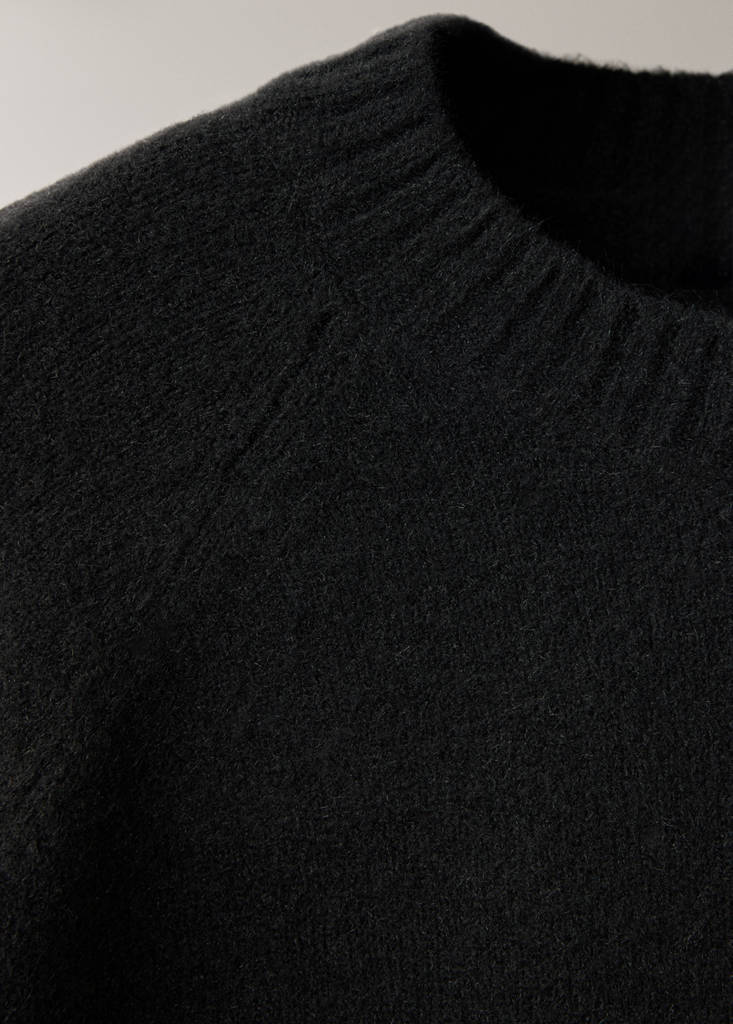 Jersey pyjama knit round neck — Black
