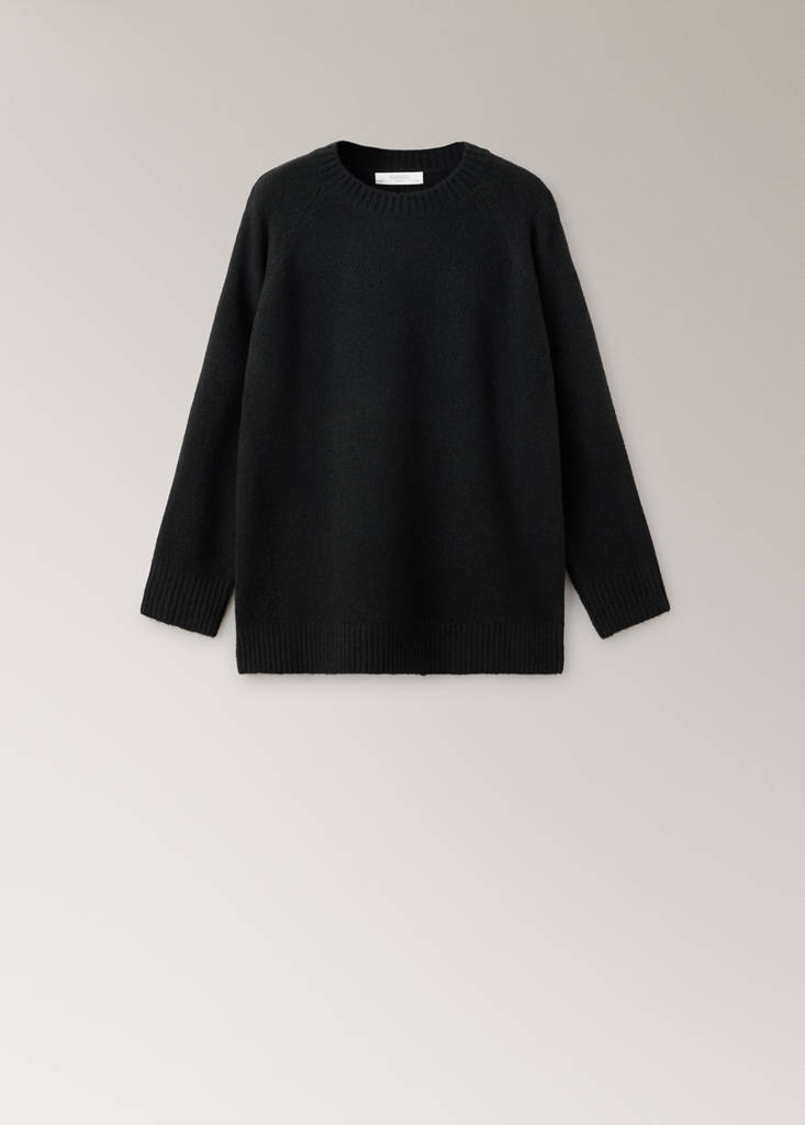 Jersey pyjama knit round neck — Black
