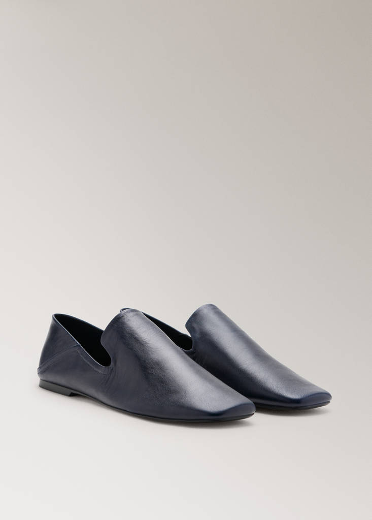 Leather loafers — Navy