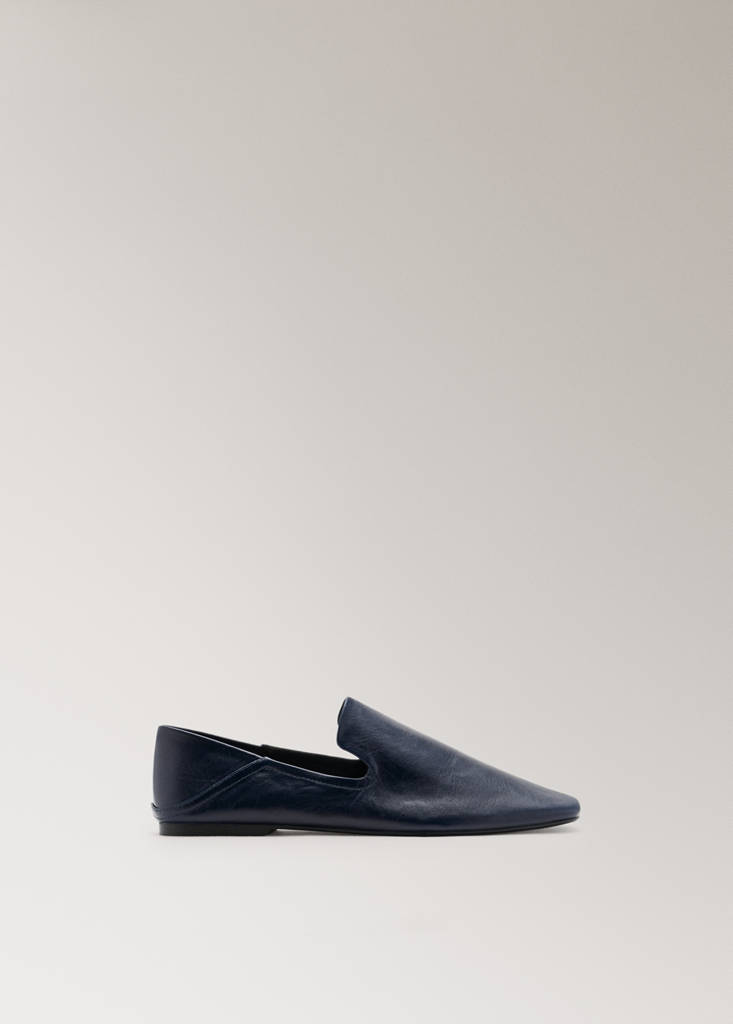Leather loafers — Navy