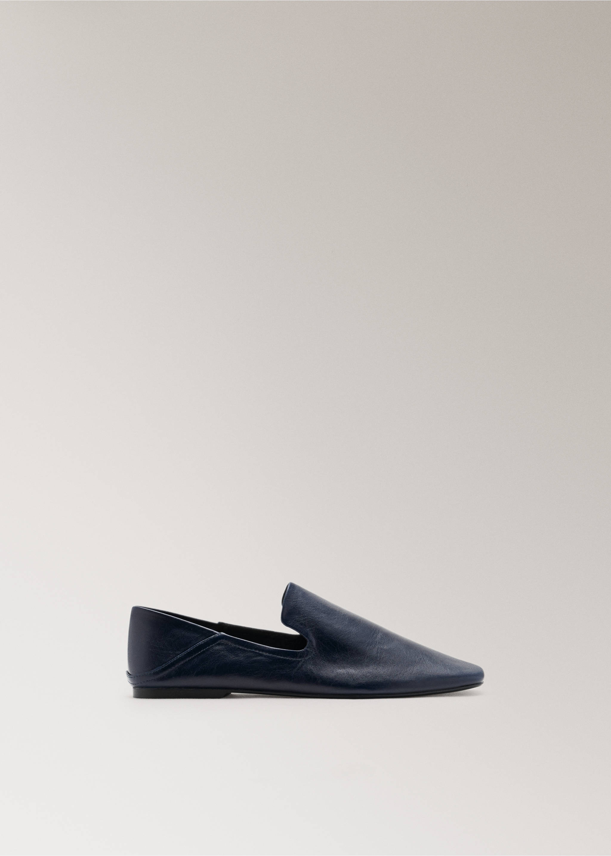 Leather loafers - Article without model, Navy. Ref: 37001445-00.