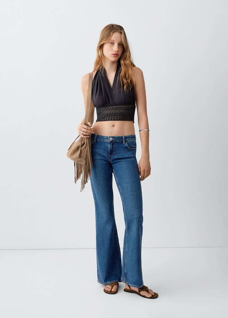 Low waist flare jeans — Dark Blue