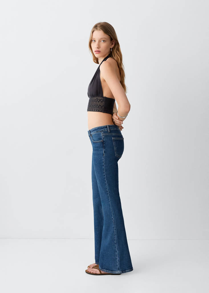 Low waist flare jeans — Dark Blue
