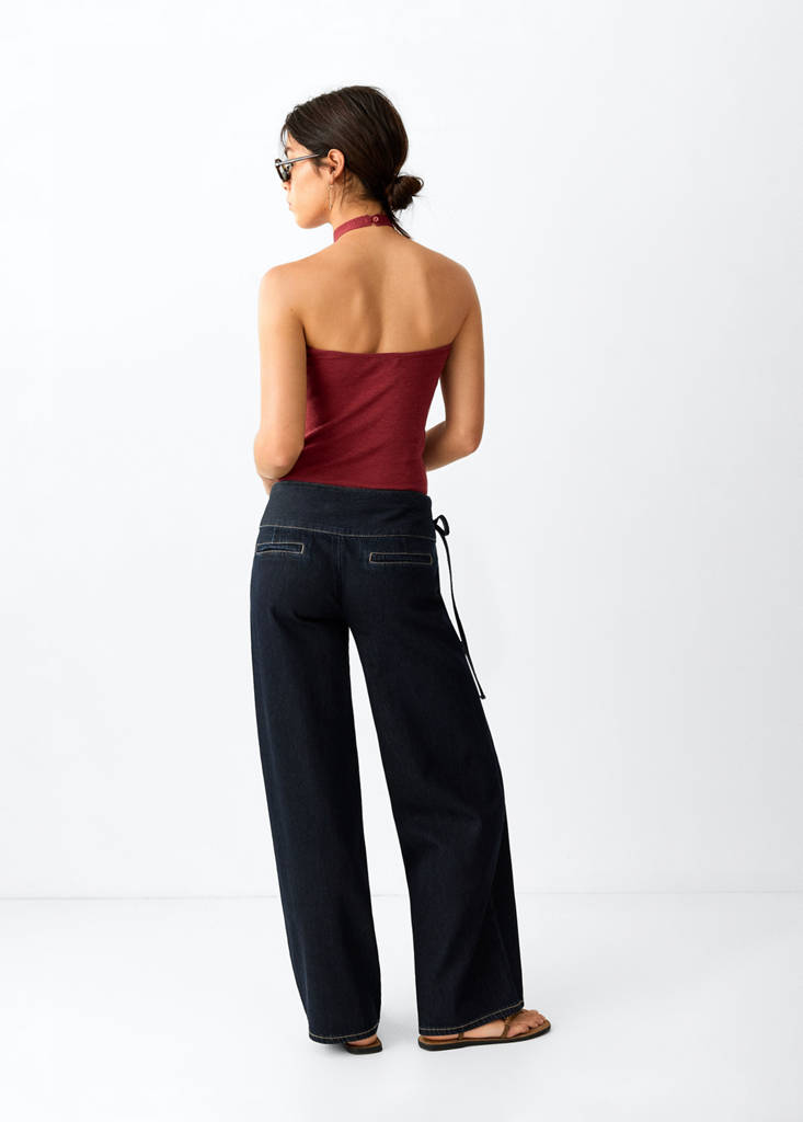 Lyocell cotton jeans with waistband detail — Open Blue