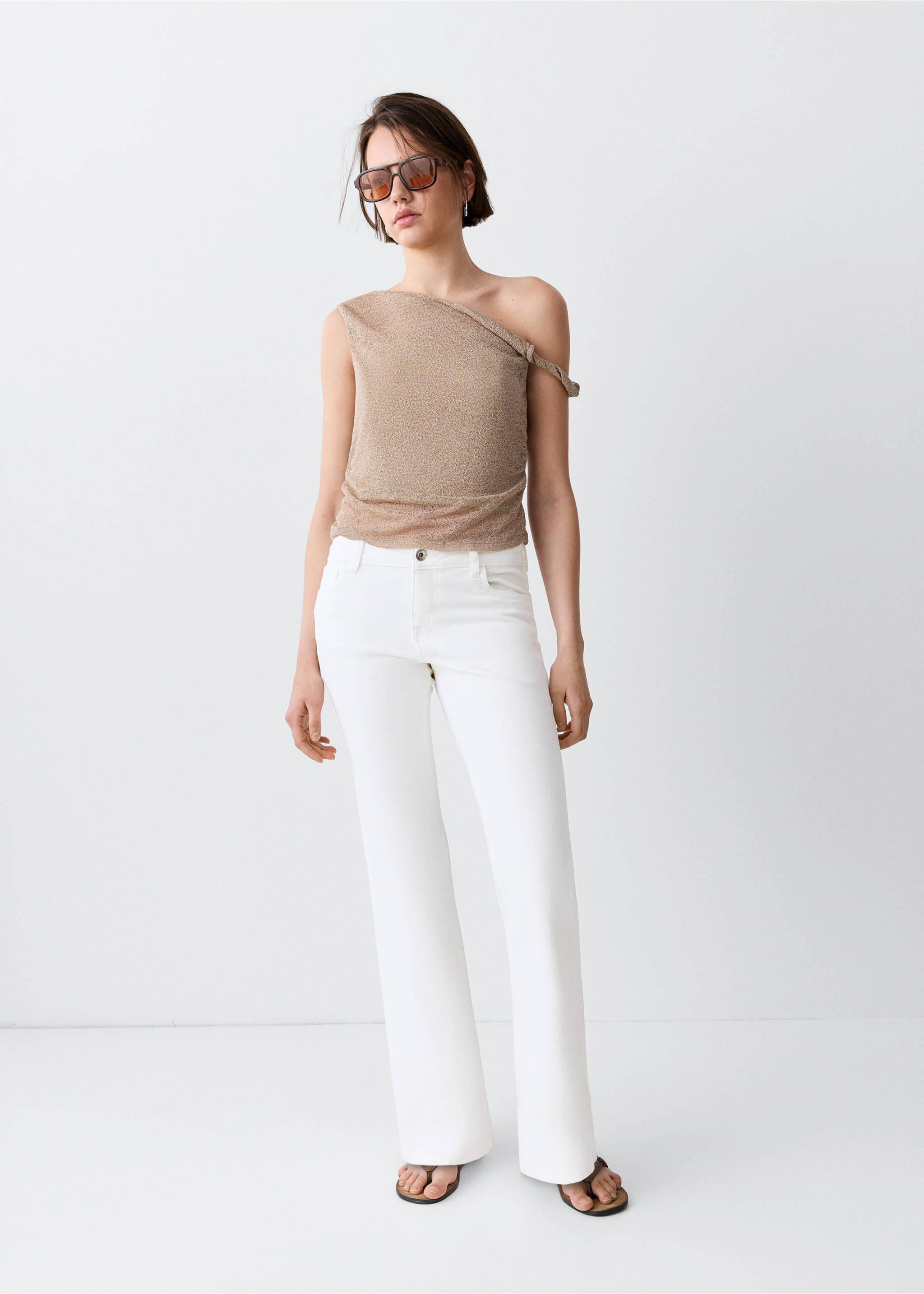 Flare jeans regular waist - General plane, White. Ref: 37001449-00.