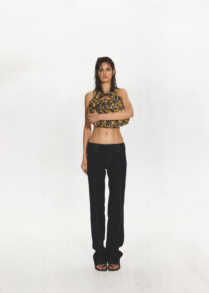 Low-rise jeans with contrast stitching — Open Blue