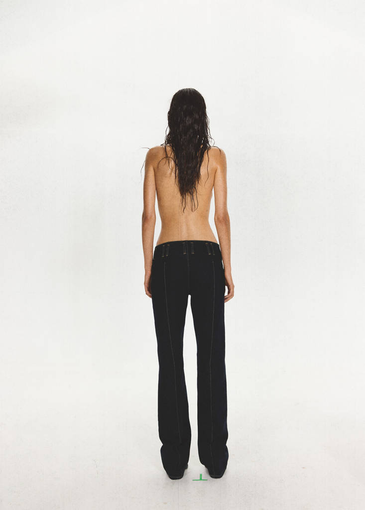 Low-rise jeans with contrast stitching — Open Blue