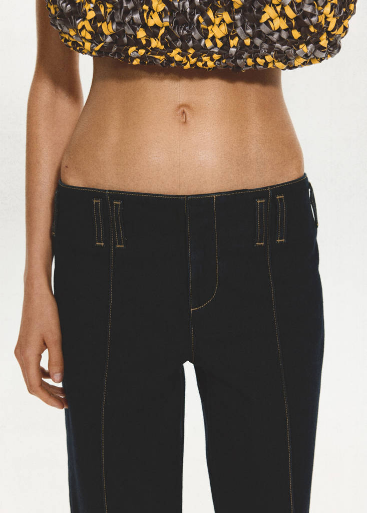 Low-rise jeans with contrast stitching — Open Blue