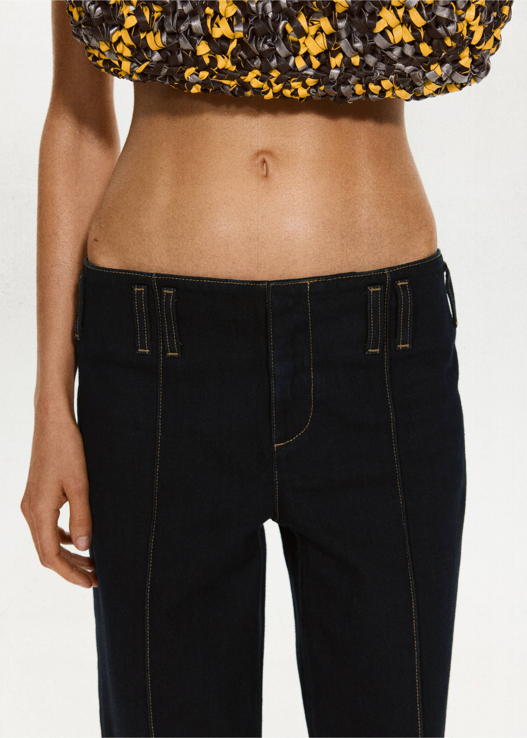 Jean droit détail couture - Détail de l'article 3, Bleu. Ref: 37001452-00.