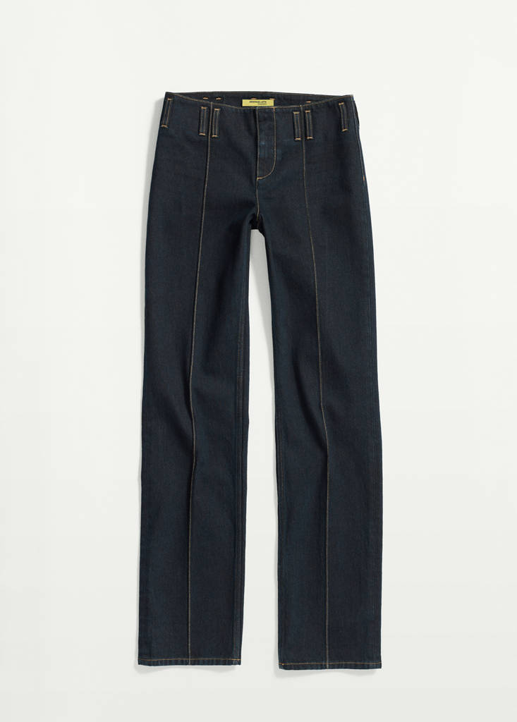 Low-rise jeans with contrast stitching — Open Blue