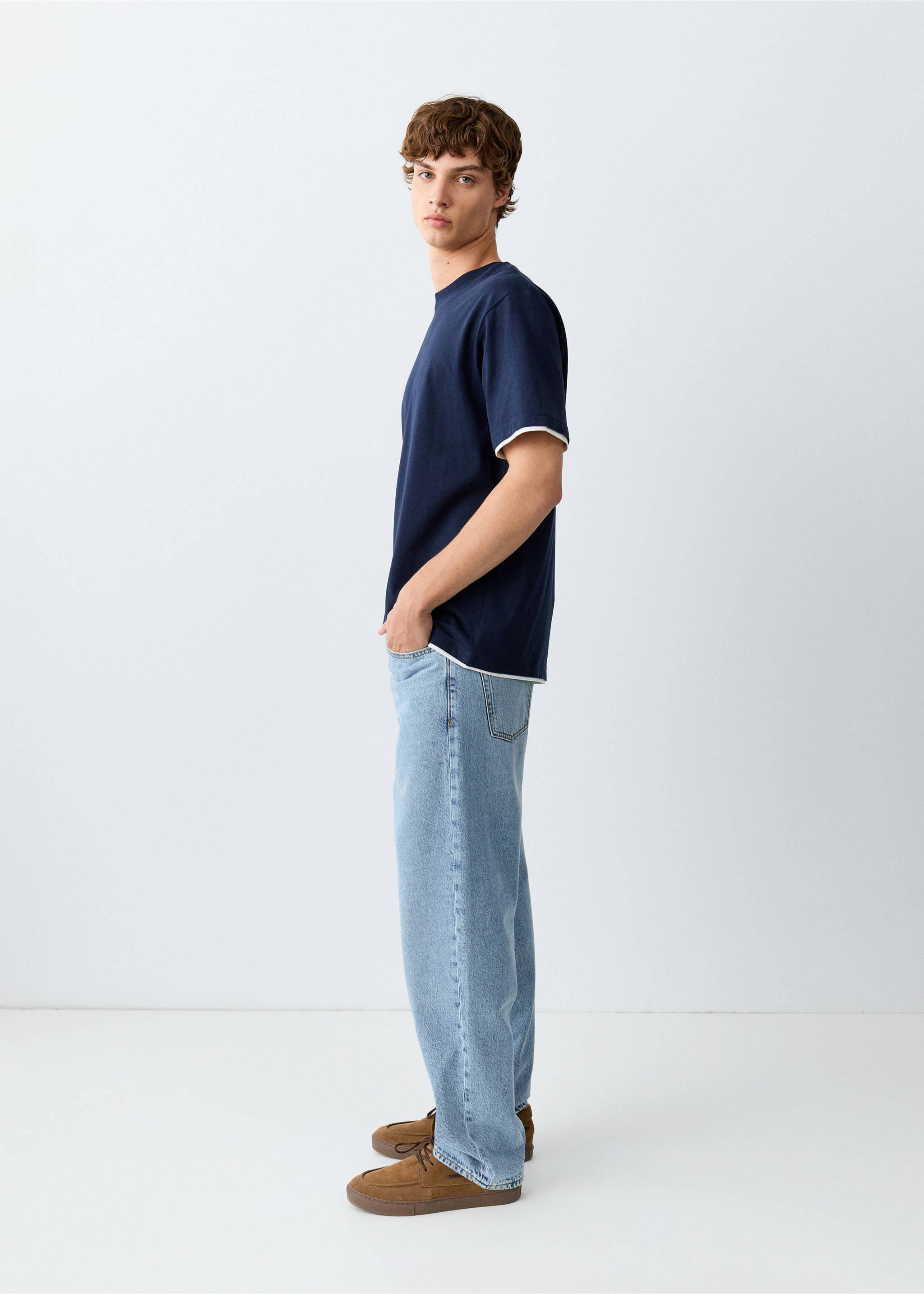 Jeans relaxed fit - Pormenor do artigo 1, Azul-médio. Ref: 37001472-00.