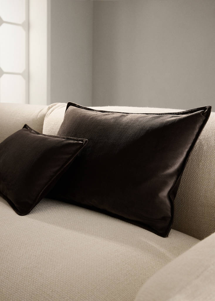 Velvet cushion cover 40x60 cm — Brown