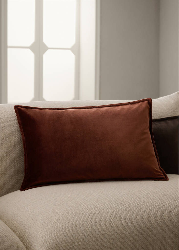 Velvet cushion cover 40x60 cm — Russet