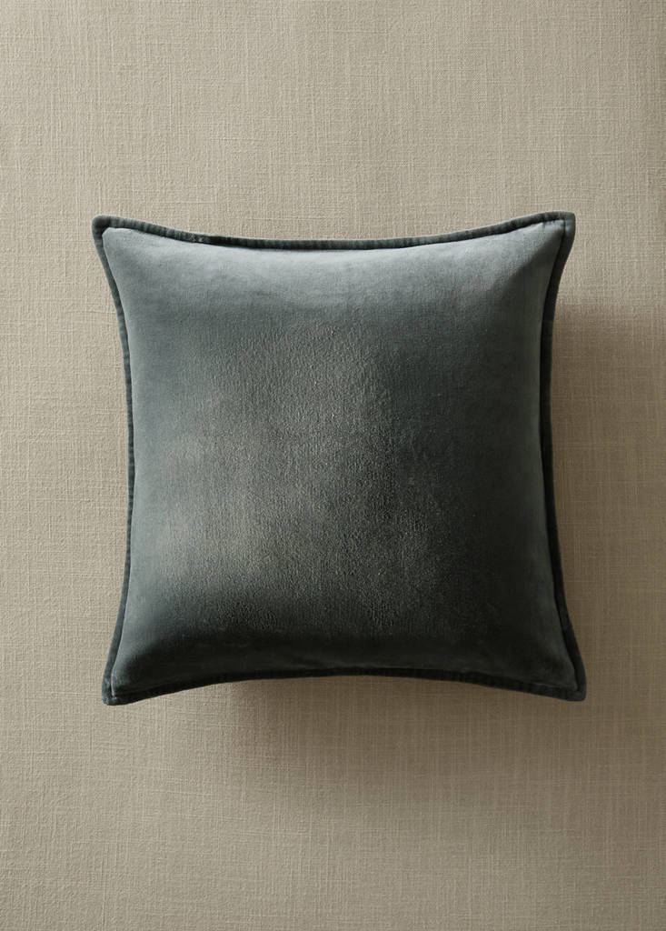 Velvet cotton cushion cover 45x45 cm — Blue