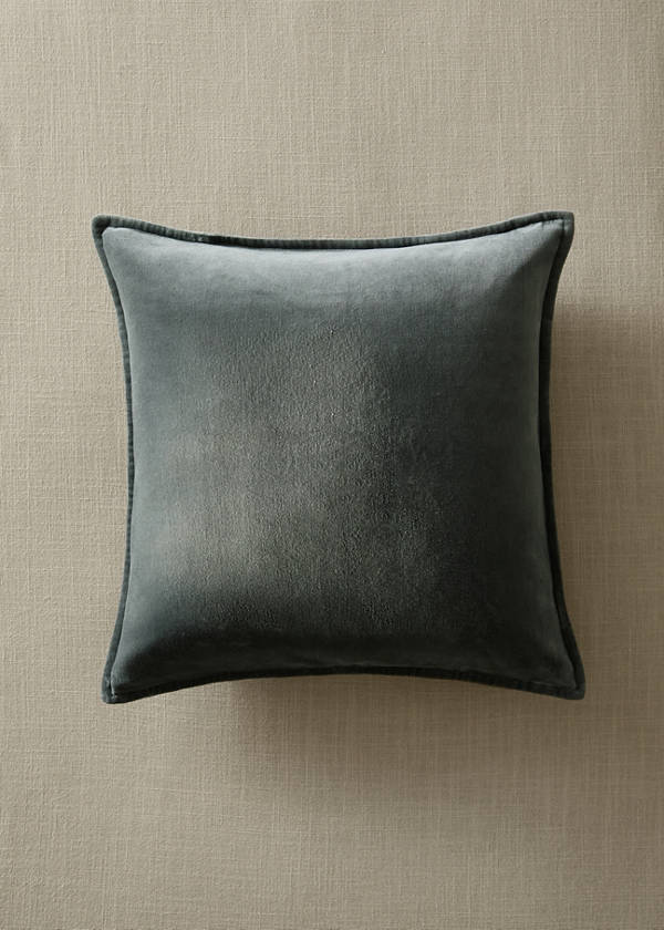 Velvet cotton cushion cover 45x45 cm — Blue