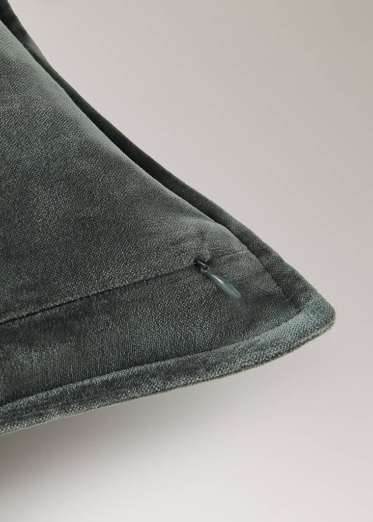 Velvet cotton cushion cover 45x45 cm — Blue
