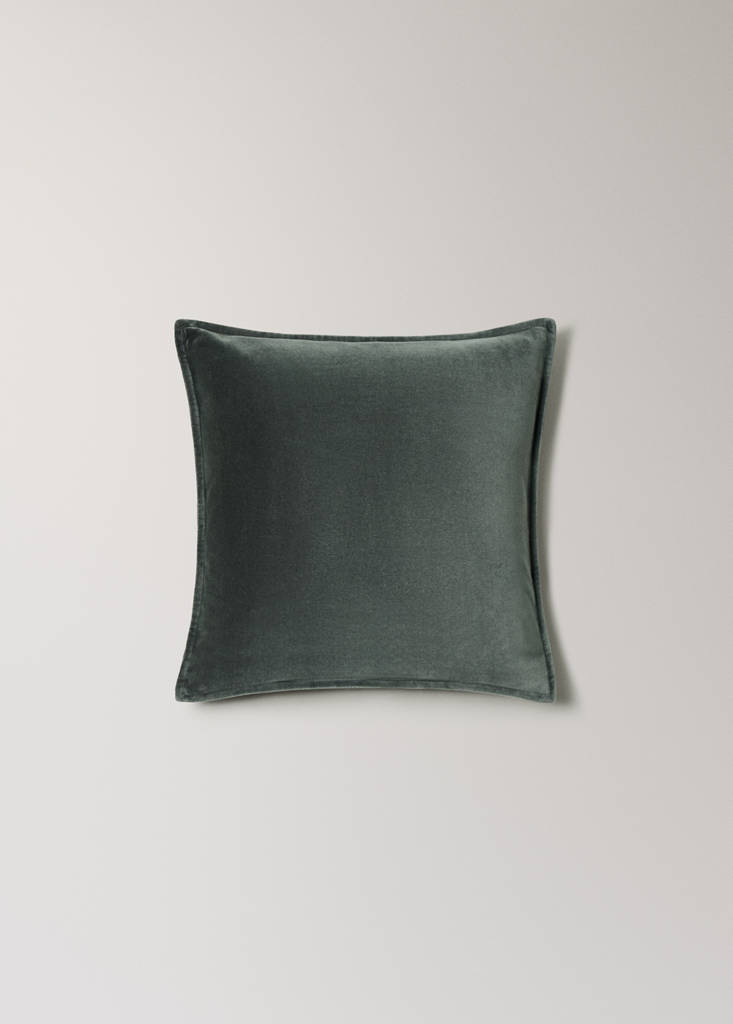 Velvet cotton cushion cover 45x45 cm — Blue