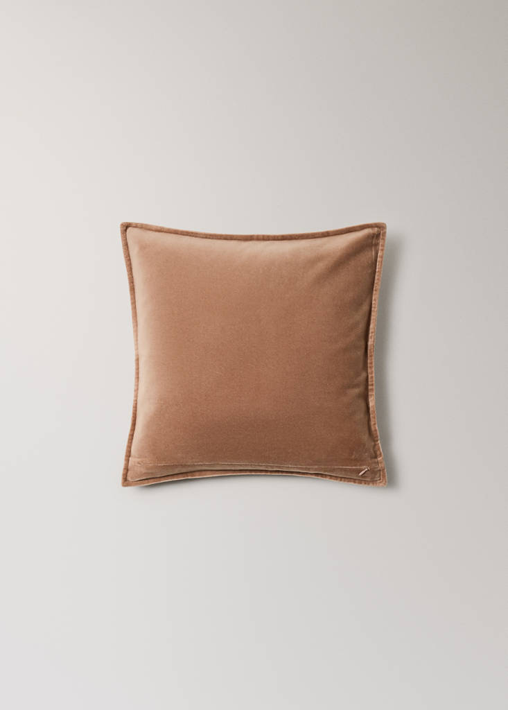 Velvet cotton cushion cover 45x45 cm — Nude