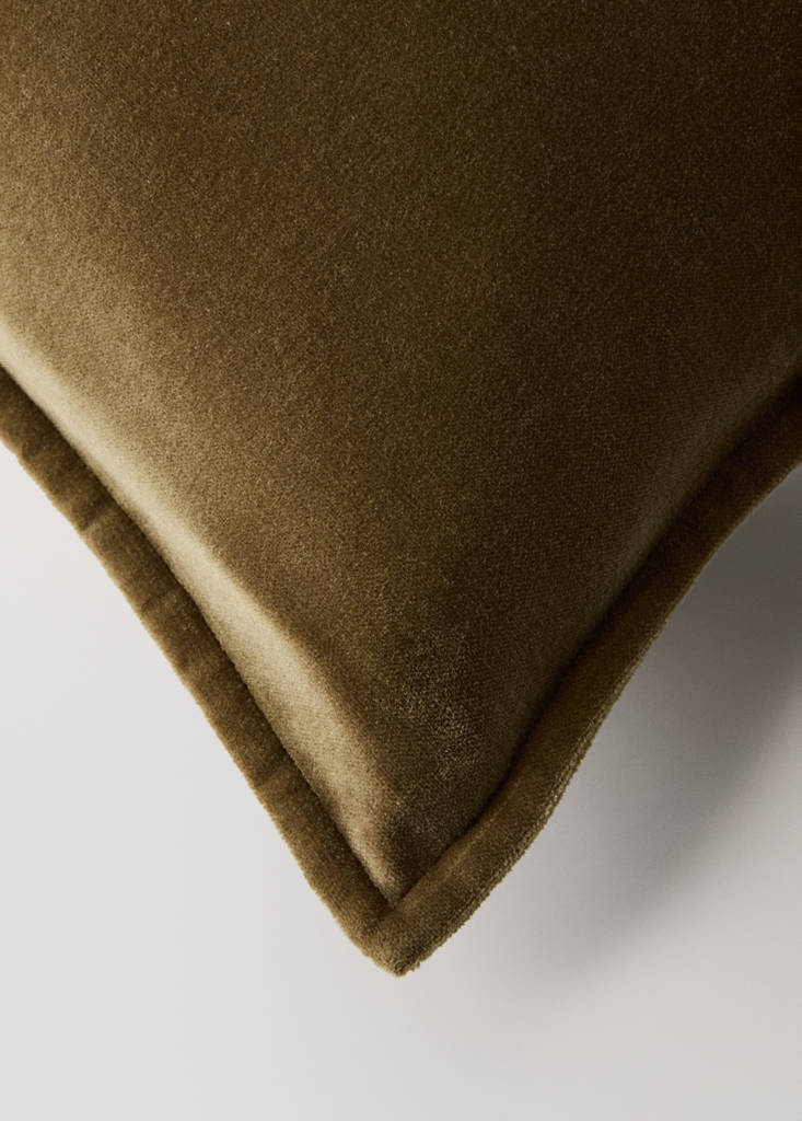 Velvet cotton cushion cover 45x45 cm — Light/Pastel Brown