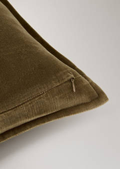 Velvet cotton cushion cover 45x45 cm — Light/Pastel Brown 3