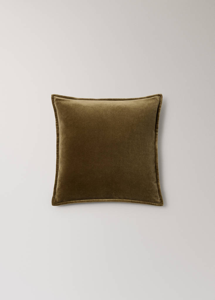 Velvet cotton cushion cover 45x45 cm — Light/Pastel Brown