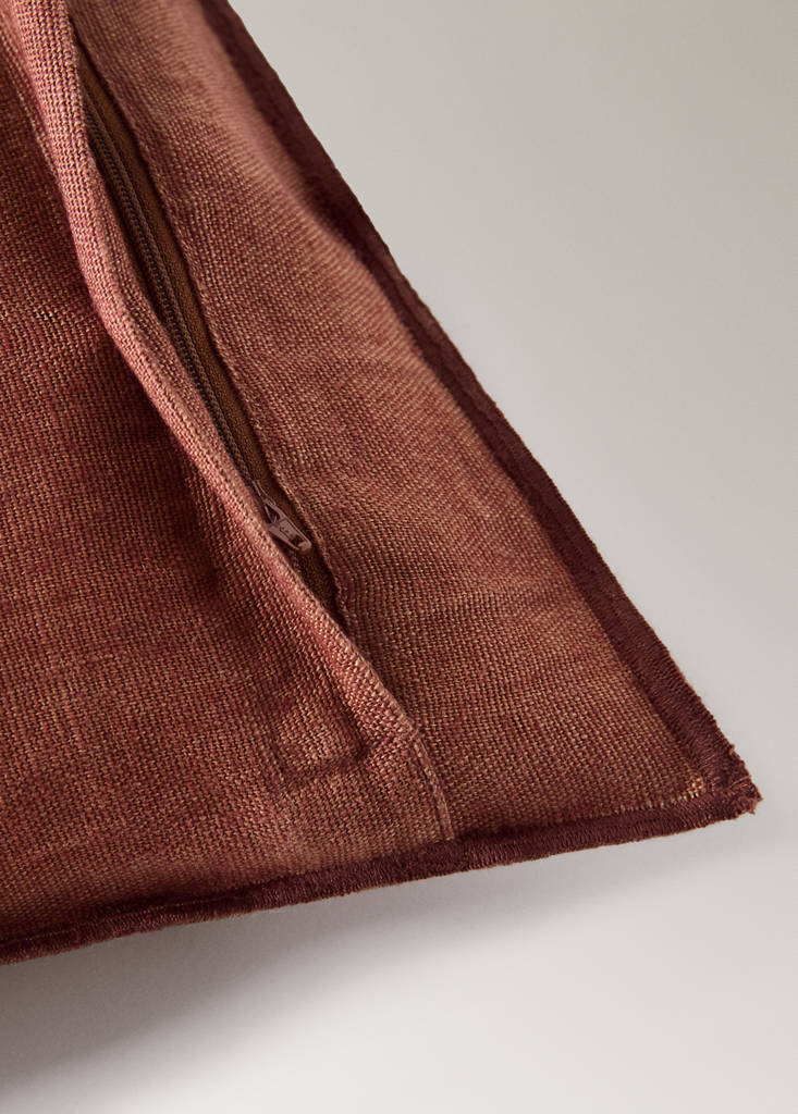 Two-tone linen cushion cover 30x50 cm — Burnt Orange