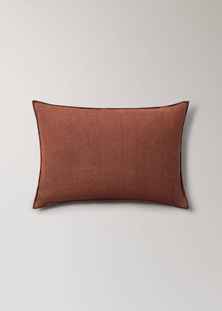 Two-tone linen cushion cover 30x50 cm — Burnt Orange