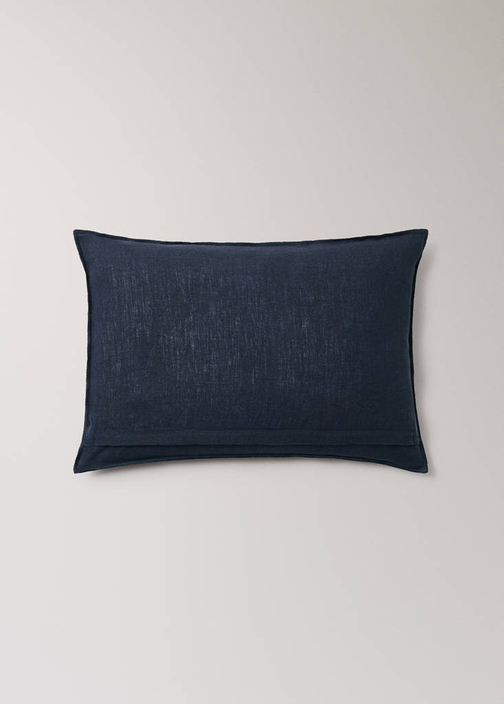 Two-tone linen cushion cover 30x50 cm — Blue