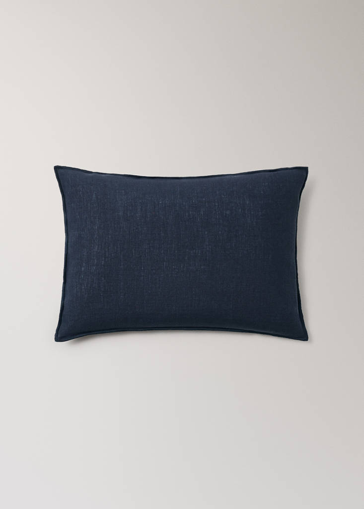 Two-tone linen cushion cover 30x50 cm — Blue