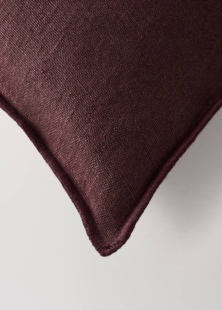 Two-tone linen cushion cover 30x50 cm — Dark Red