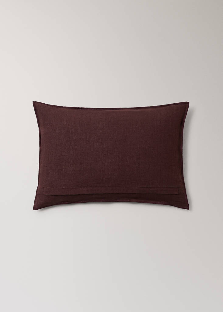 Two-tone linen cushion cover 30x50 cm — Dark Red