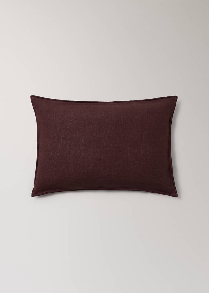 Two-tone linen cushion cover 30x50 cm — Dark Red