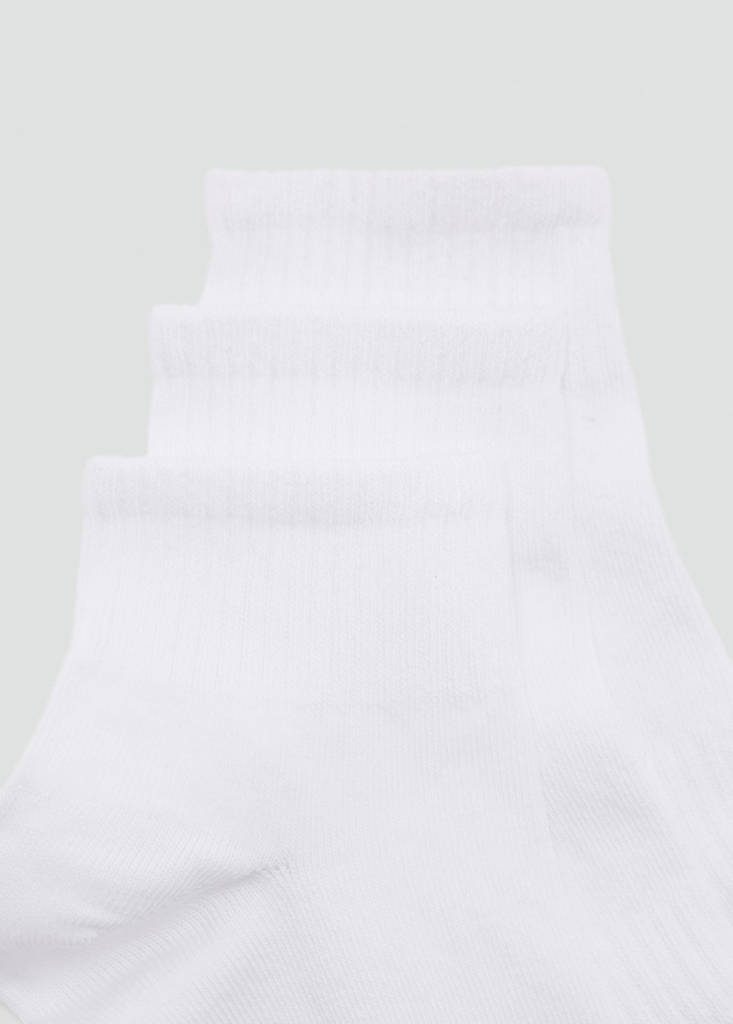 Pack of 3 cotton socks — White