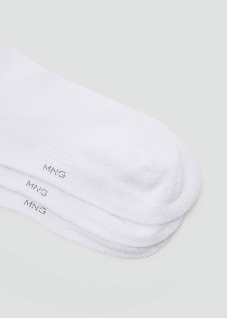 Pack of 3 cotton socks — White