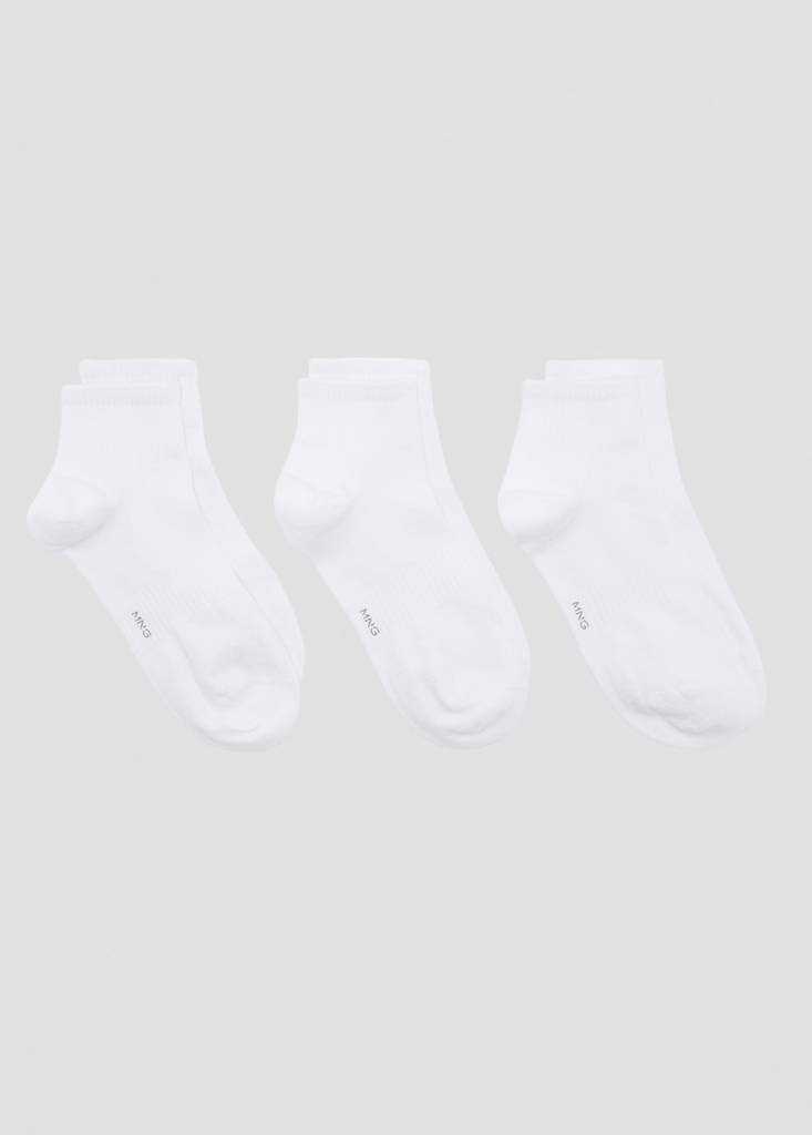 Pack of 3 cotton socks — White