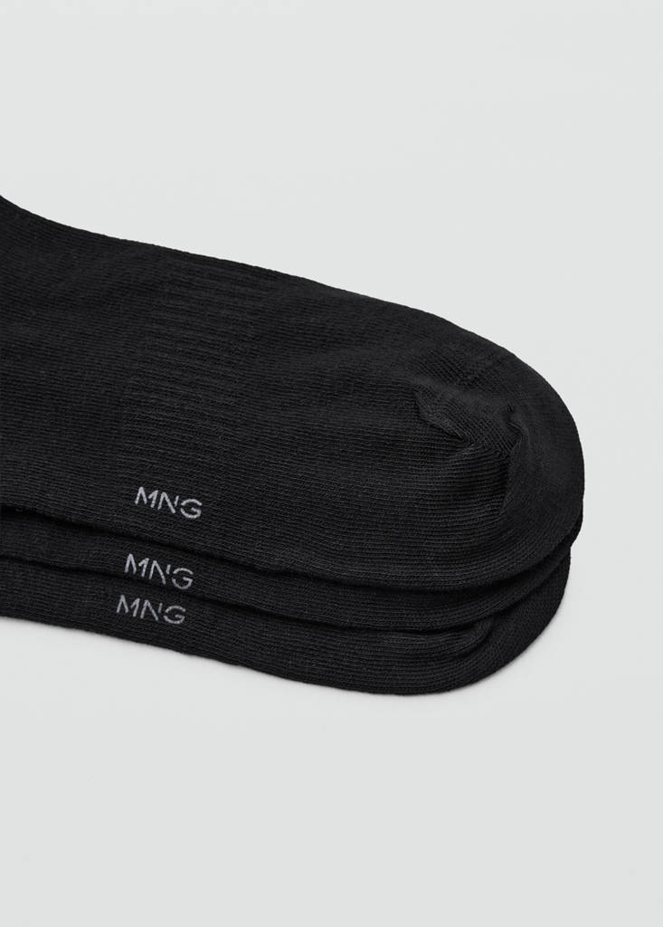 Pack of 3 cotton socks — Black